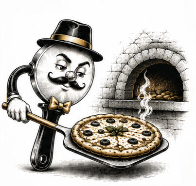 Don Casa préparant une pizza avec des ingrédients sélectionnés