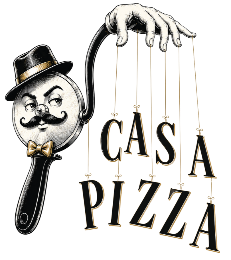 Don Casa, mascotte de Casa Pizza à Venarey-les-Laumes, présentant le nom Casa Pizza